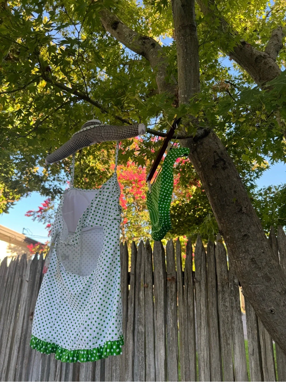 Y2K Green & White Polka Dot Tankini Set 🌼💚